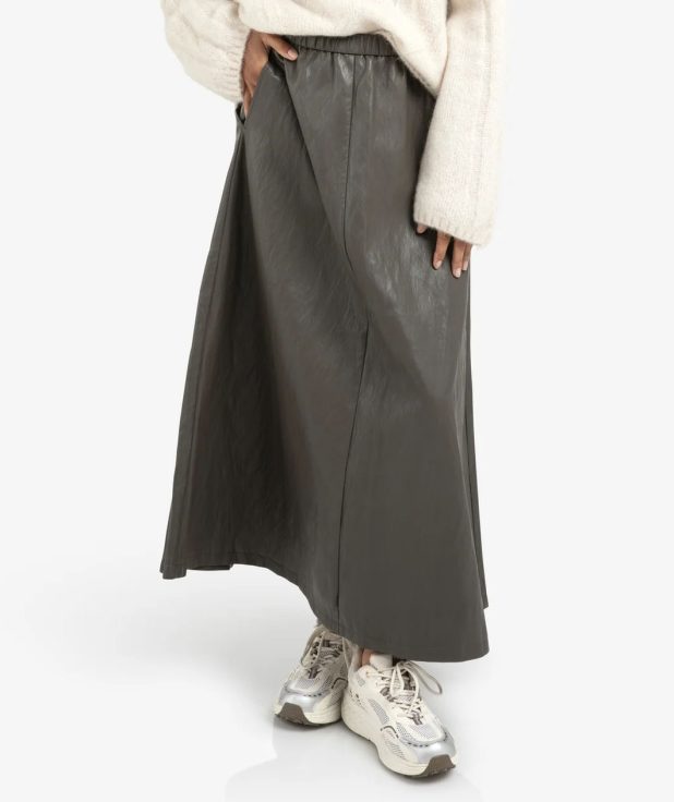 Rok Faux Leather Yaya grijs bruin