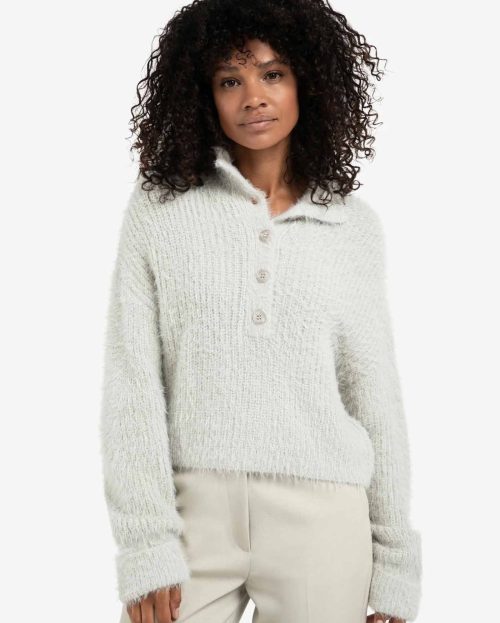 Sweater Fluffy Cloud Grey Yaya grijs