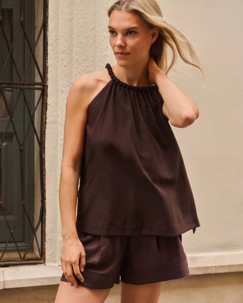 Top Halter Aubergine Purple Yaya