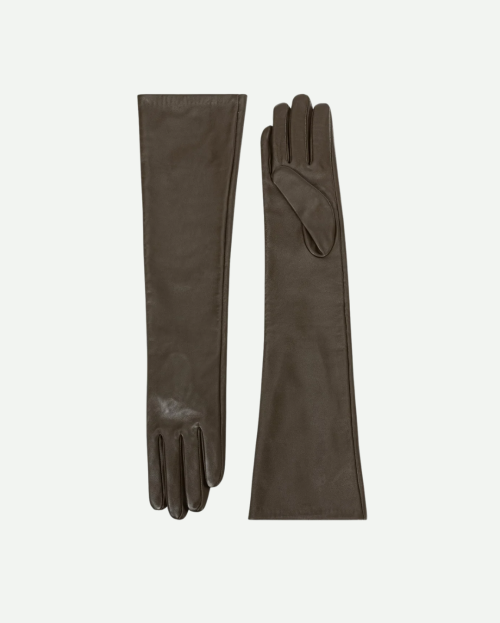 handschoenen lang leer yaya slate black brown