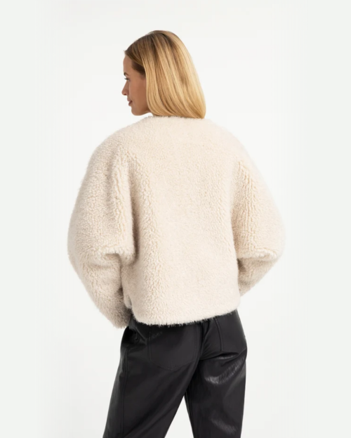 Kort oversized jasje van imitatiebont