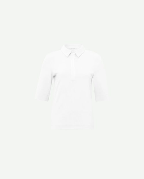 Top Jersey Polo White Yaya rib