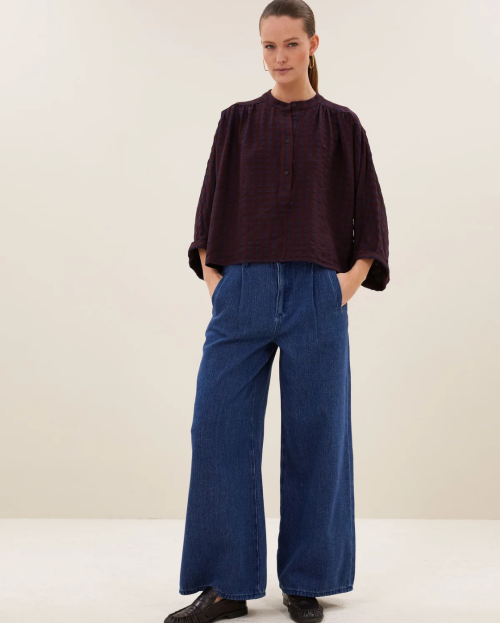 jess blouse | wine check