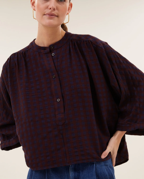 jess blouse | wine check