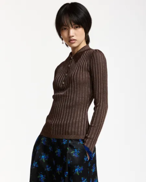 Top metallic rib bruin