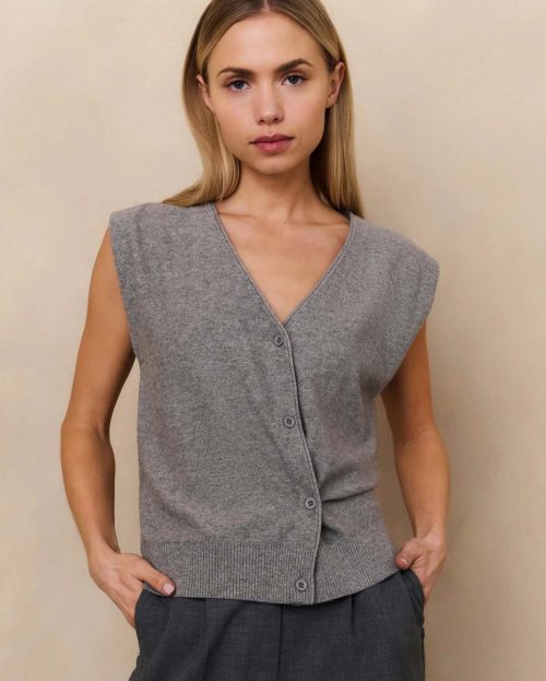 Gilet A-symmetric Medium Grey Yaya