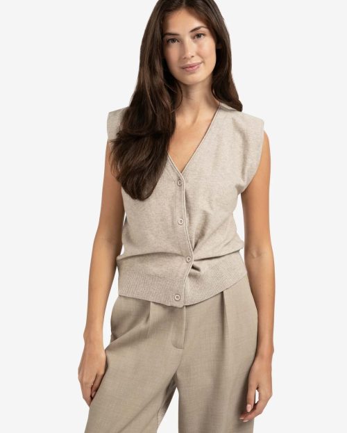 Gilet A-symmetric Sand Melange Yaya