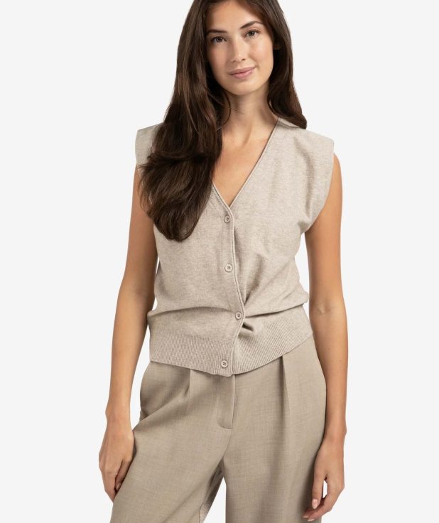 Gilet A-symmetric Sand Melange Yaya
