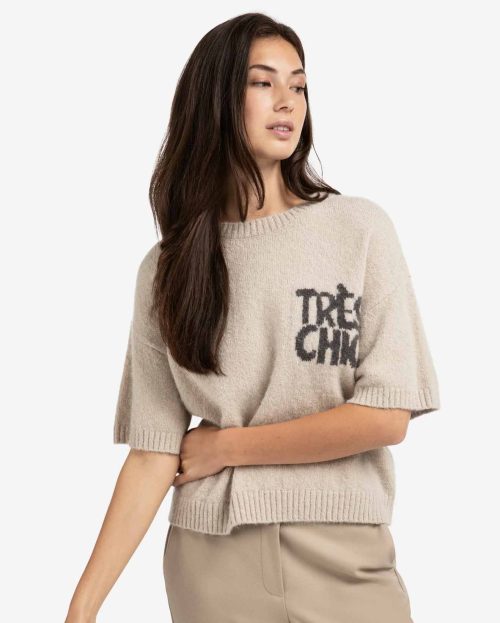 Sweater Artwork Beige Yaya