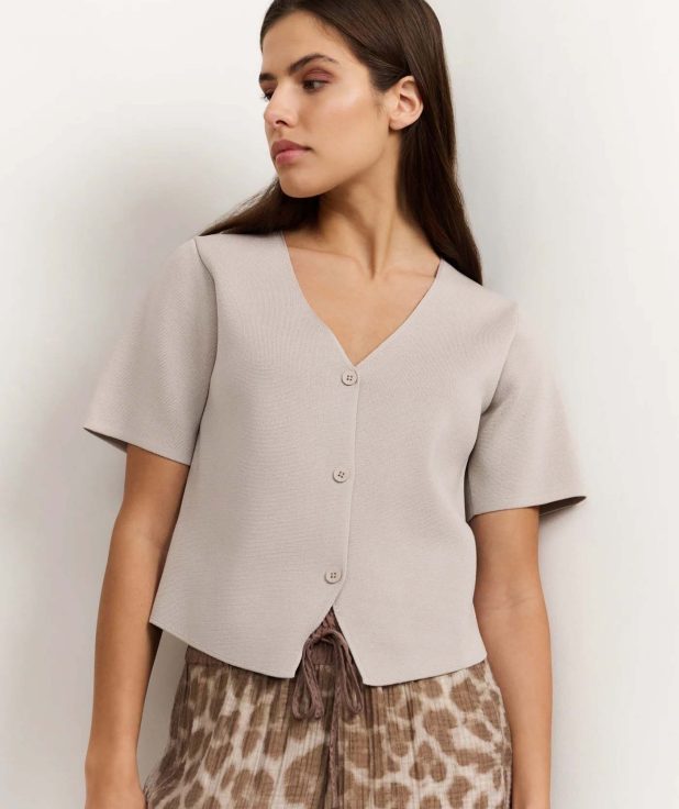 Knitted Top Milk Brown Yaya lichtbruin