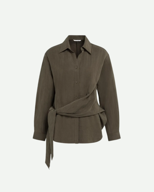 Blouse met knoopdetail en lange mouwen