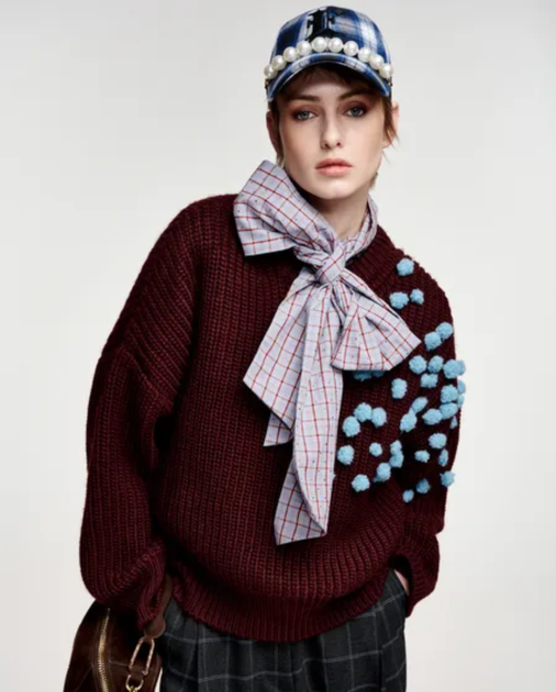 Kostar trui sweater blauw rood