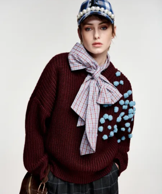 Kostar trui sweater blauw rood