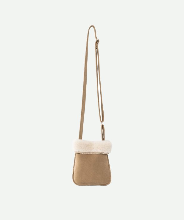 Crossbody schoudertasje lammy camel yaya