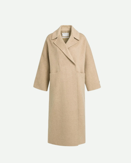 Extra lange jas van wolmix met oversized pasvorm