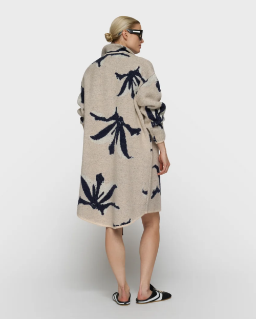 long knit jacket flower
