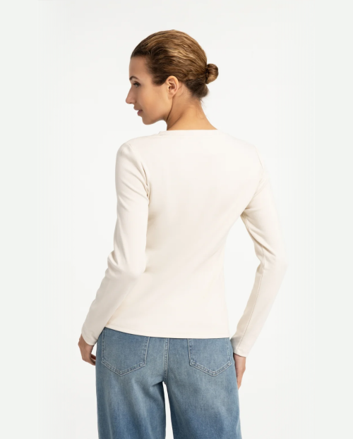 T-shirt met ronde hals en lange mouwen