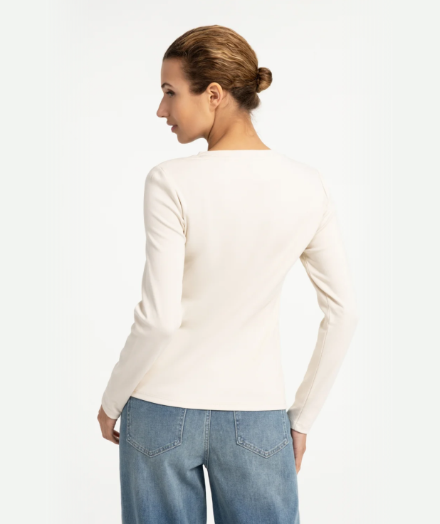 T-shirt met ronde hals en lange mouwen