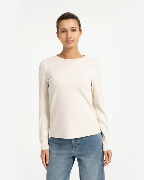 T-shirt met ronde hals en lange mouwen