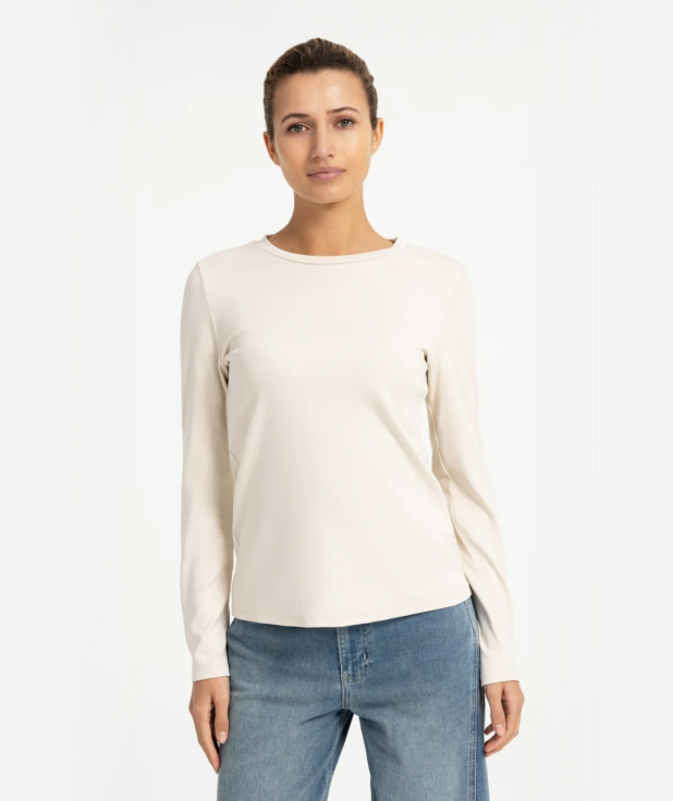 T-shirt met ronde hals en lange mouwen