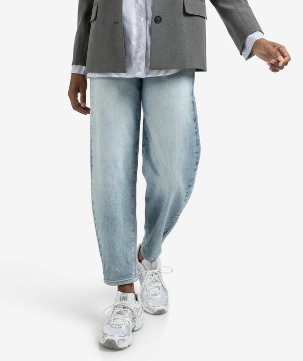 Jeans Light Blue Denim Yaya barrel high waist