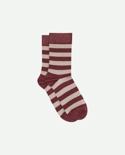 Mathilde glitter sock wine-red