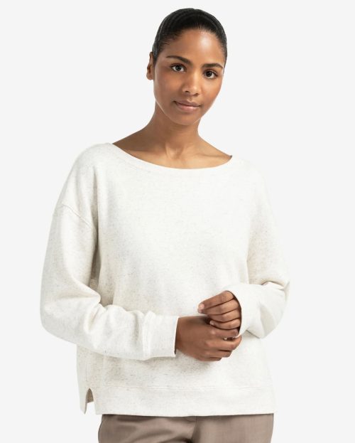Sweatshirt Wool White Melange Yaya Melange