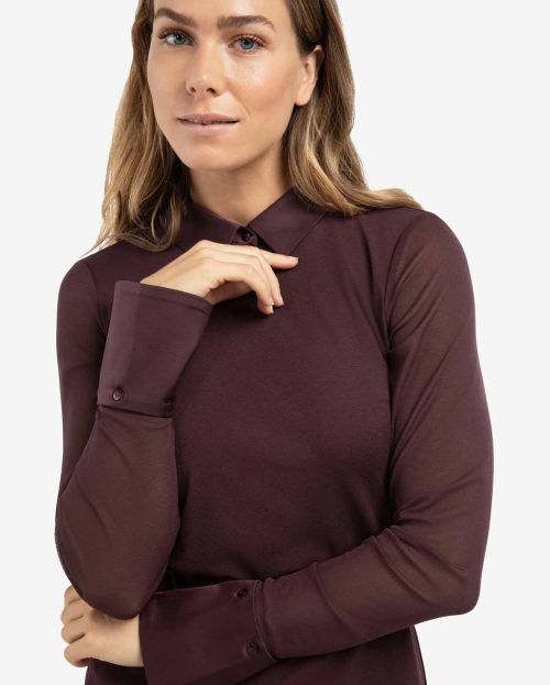 Mesh Top Fudge Purple Yaya burgundy