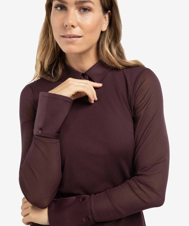 Mesh Top Fudge Purple Yaya burgundy