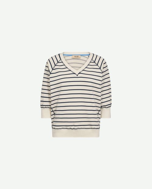 Sweatshirt Maggie Stripe Mos Mosh blauw ecru