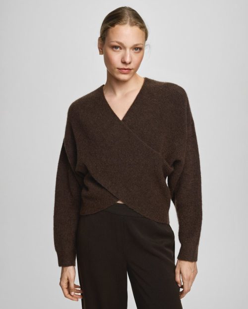 Trui hope wrap slate black melange msch copenhagen