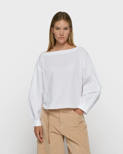 poplin blouse met boothals 10days