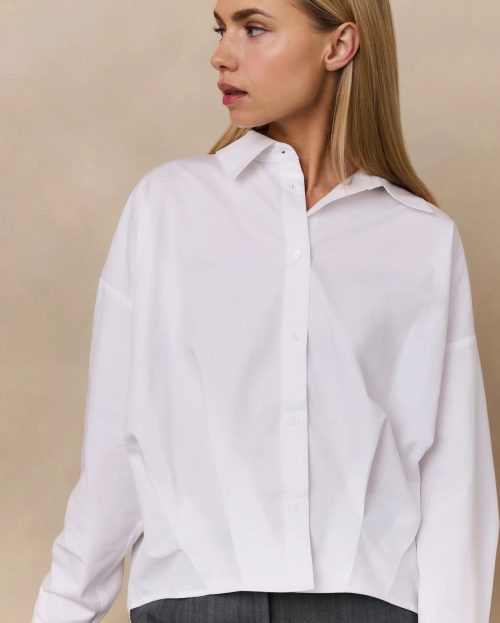 Blouse Poplin Pleat White Yaya white
