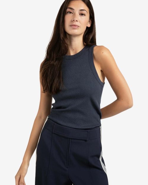 Top Rib Singlet Blue Glitter Yaya blue