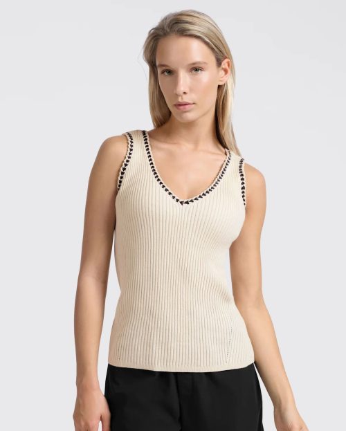 Top Rib Summer Sand Yaya ecru