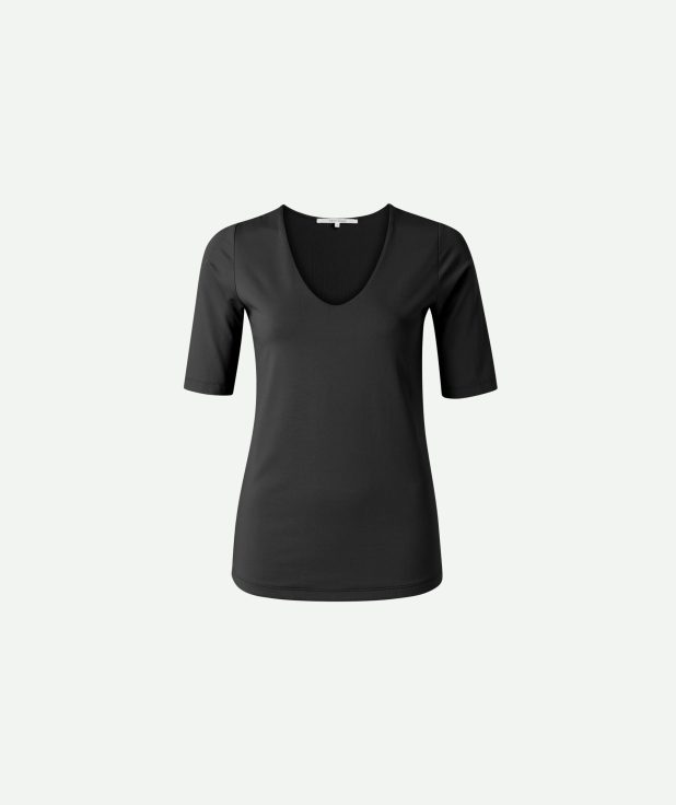 Shirt Basic V-neck Yaya zwart
