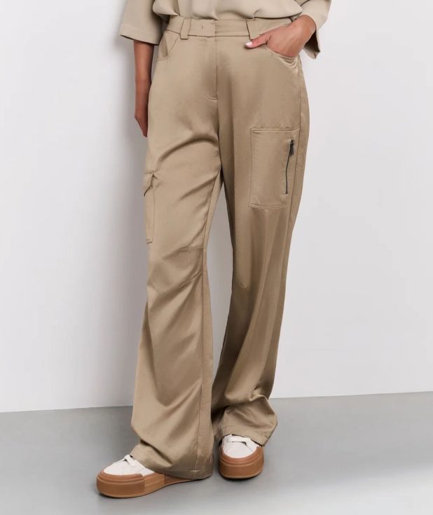Cargobroek Satin Safari Yaya groen beige