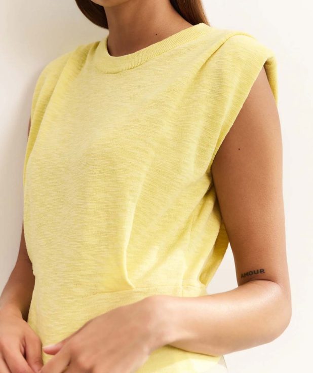 Top Shoulder Yellow Yaya geel mouwloos
