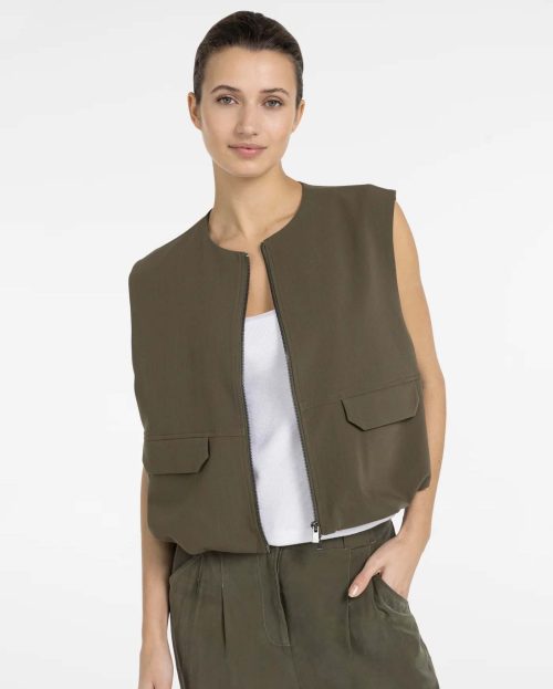Bodywarmer Army Green Yaya groen jacket