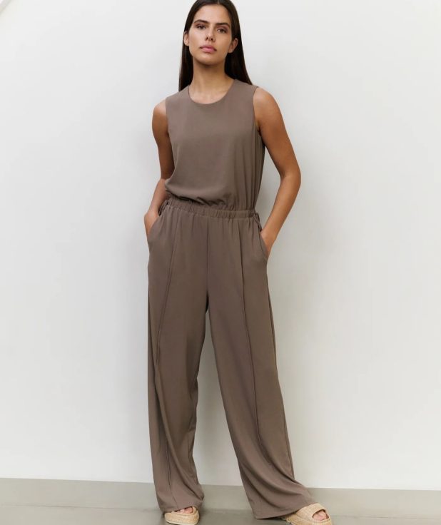 jumpsuit sleeveless greyish brown yaya