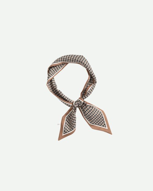 Scarf Satin Beige Dessin Yaya ruit