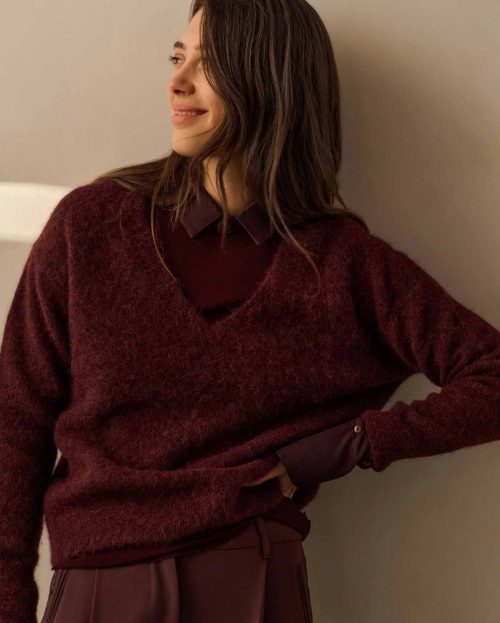 Trui Fudge Purple Yaya burgundy rood