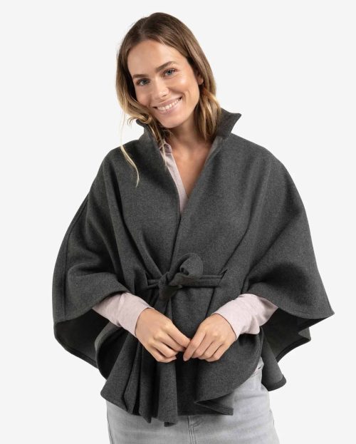 Poncho Dark Grey Melange Yaya