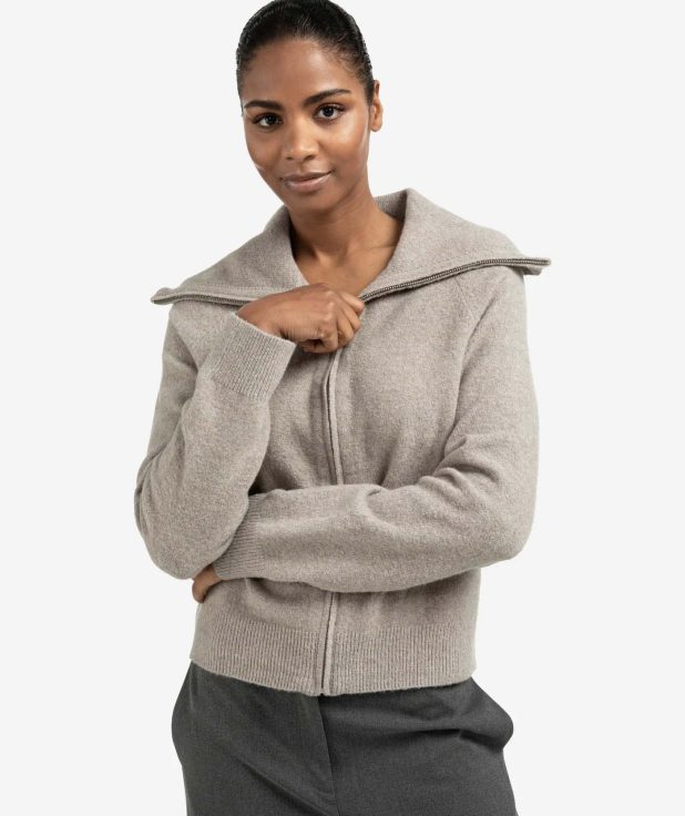 Vest Zipper Brownish Grey Yaya grijs