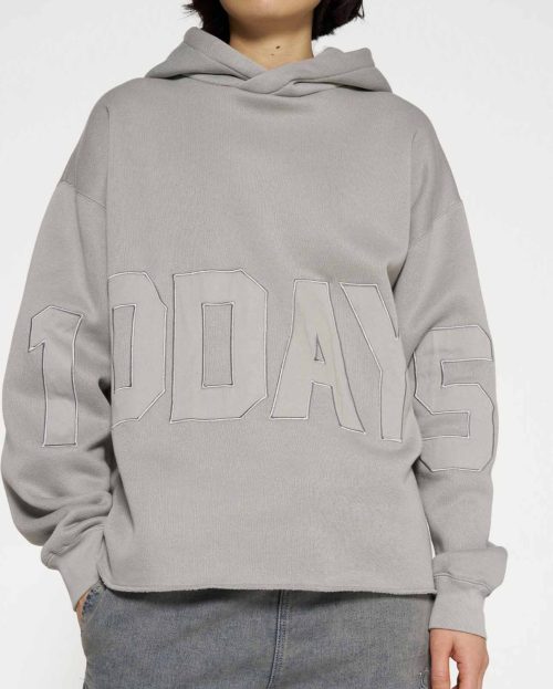 statement hoodie logo patch Grijs 10 DAYS 2