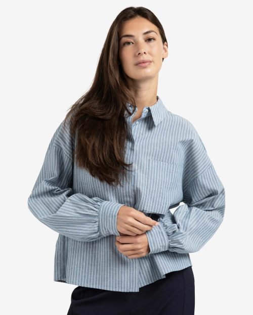 Blouse Striped Blue Yaya vintage blauw