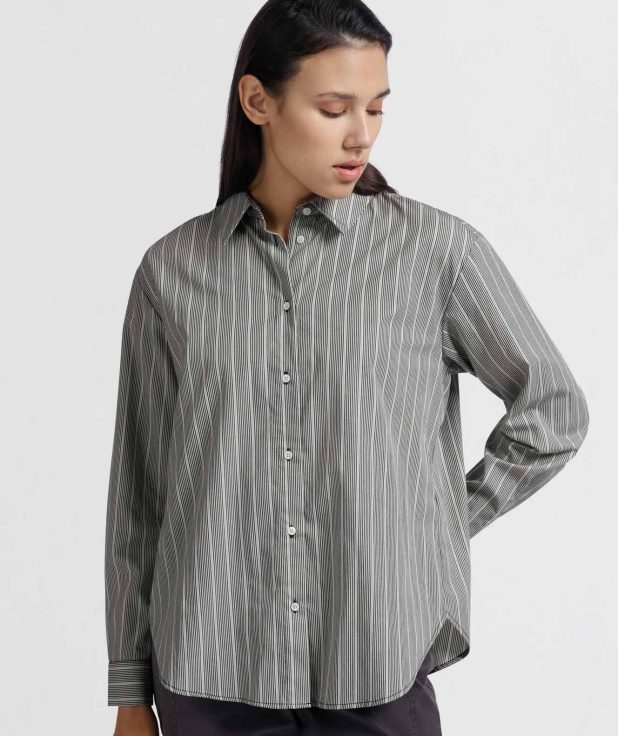 Blouse Striped Bows Yaya grijs phantom