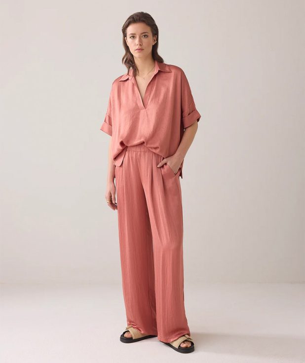 Pantalon Silky Sephia Blush Summum roze