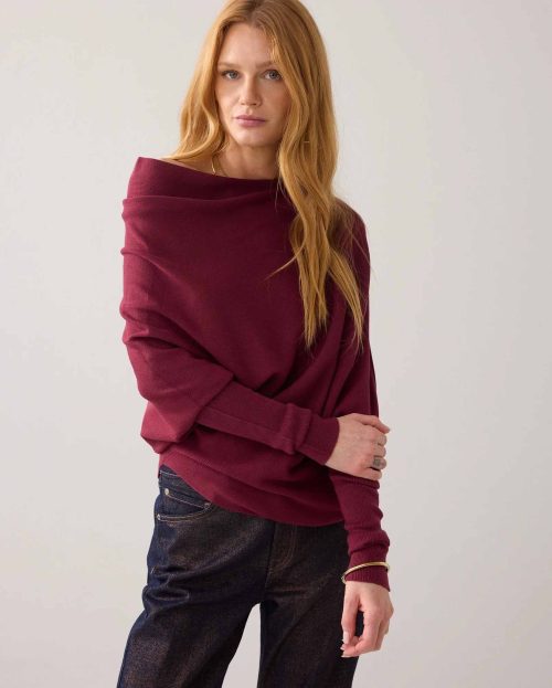 Sweater Blend Merlot Summum rood viscose