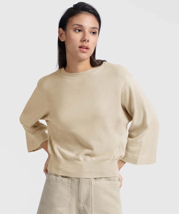 Sweater Texture Beige Yaya